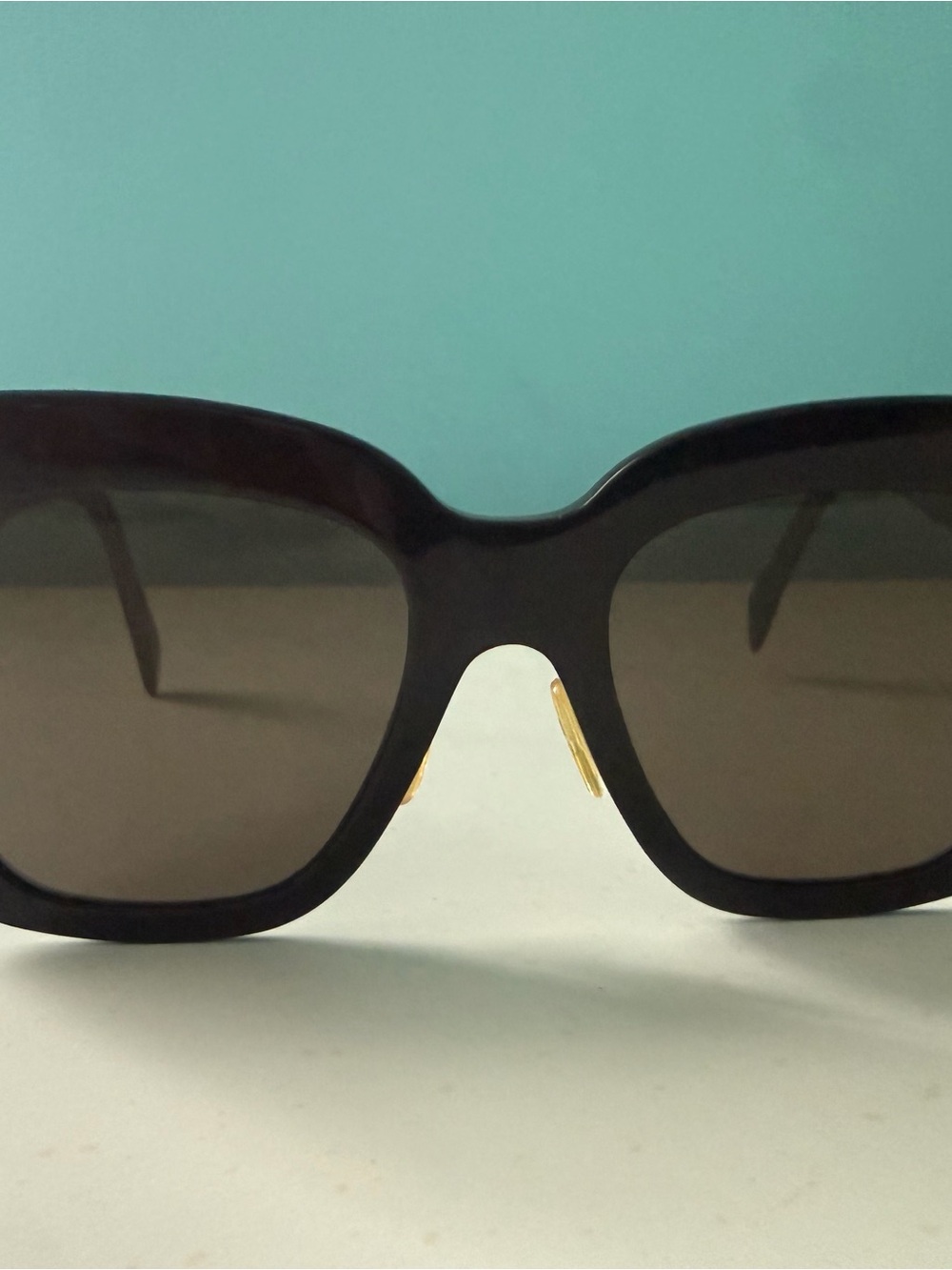 Celine Black Oversized Square Sunglasses with Gold Accent - Picture 3 of 4